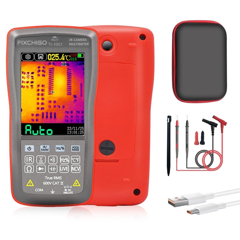 FIXCHIGO 2 in1 Thermal Imaging with 10000 Counts Multimeter Function Infrared Camera Pixels ISR240x240 Image Resolution 240x240 2.8 inch Touchscreen -20℃ to 550℃ Temperature Range 5 Color Palettes - Image 1